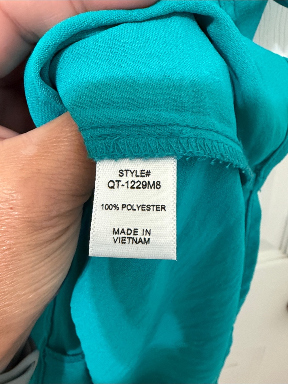 Zenana Teal Split-Front Short-Sleeve Blouse - Picture 5 of 7